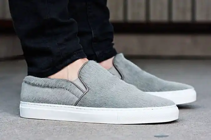 Axel arigato grey pony hair slip-on trainer