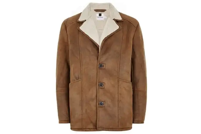 Tan faux shearling jacket