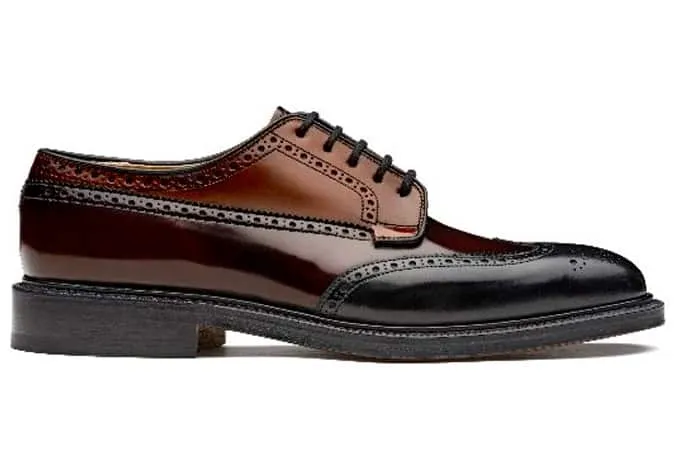 Grafton polished binder derby brogue ba màu đen, brogues tốt nhất cho nam giới