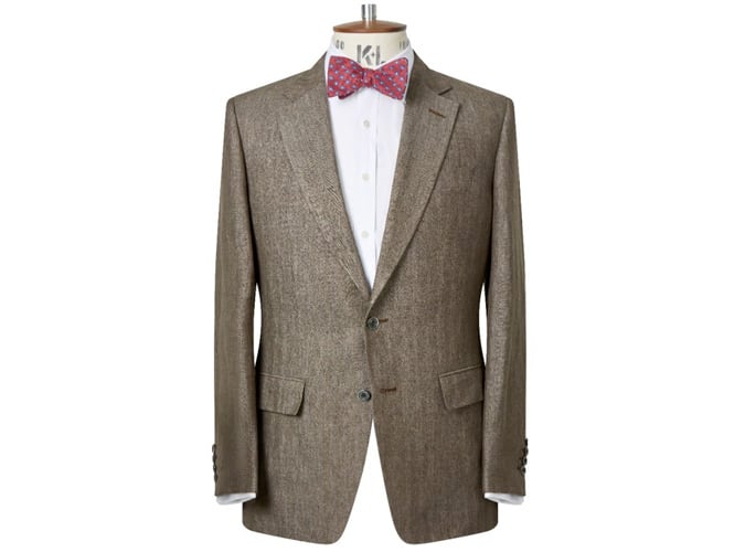 Hướng dẫn hoàn chỉnh về bộ đồ vải lanh cho nam 5 Áo khoác linen herringbone phù hợp đồng bộ