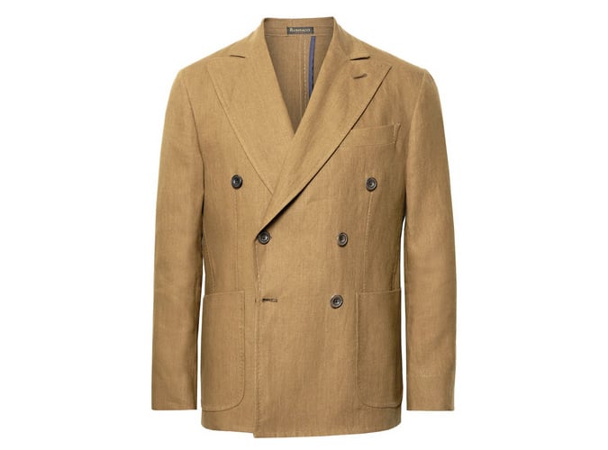 Hướng dẫn hoàn chỉnh về bộ đồ vải lanh cho nam 8 Áo khoác linen suit hai mí màu nâu rubinacci
