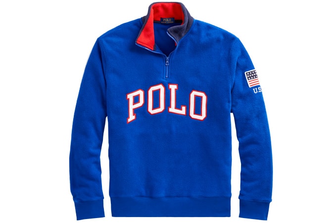 5 cách thời trang để mặc theo xu hướng lông cừu 14 Áo thun polo half-zip polo ralph lauren