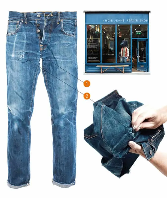 Dịch vụ sửa chữa quần jean nudie denim