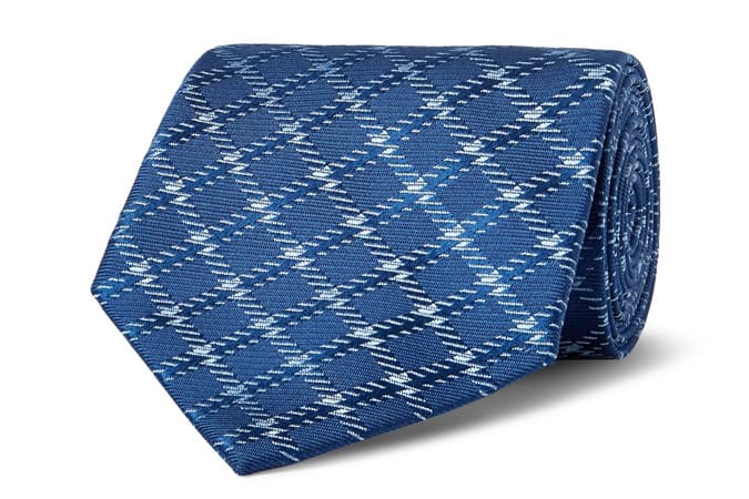 Charvet 8,5cm dây buộc lụa-jacquard có kiểm tra