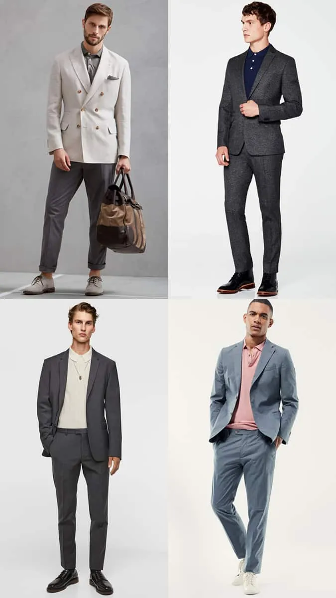 Cách mặc áo sơ mi polo với bộ suit