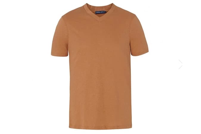 Áo khoác linen v cổ ngắn áo thun ngắn