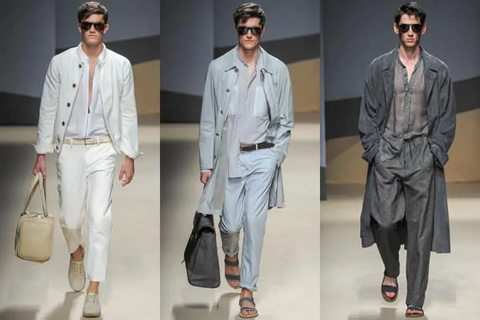 Áo sơ mi cổ trụ trussardi trên đường băng nam giới ss14