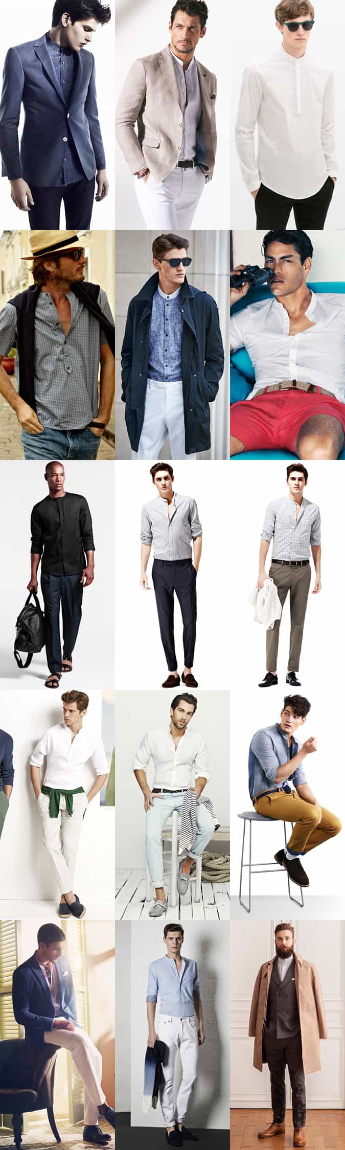 Nam giới ss14 micro-trend: band / grandad collar shirt 3 Nam giới có cổ sơ mi áo sơ mi trang phục lấy cảm hứng từ trang phục lookbook