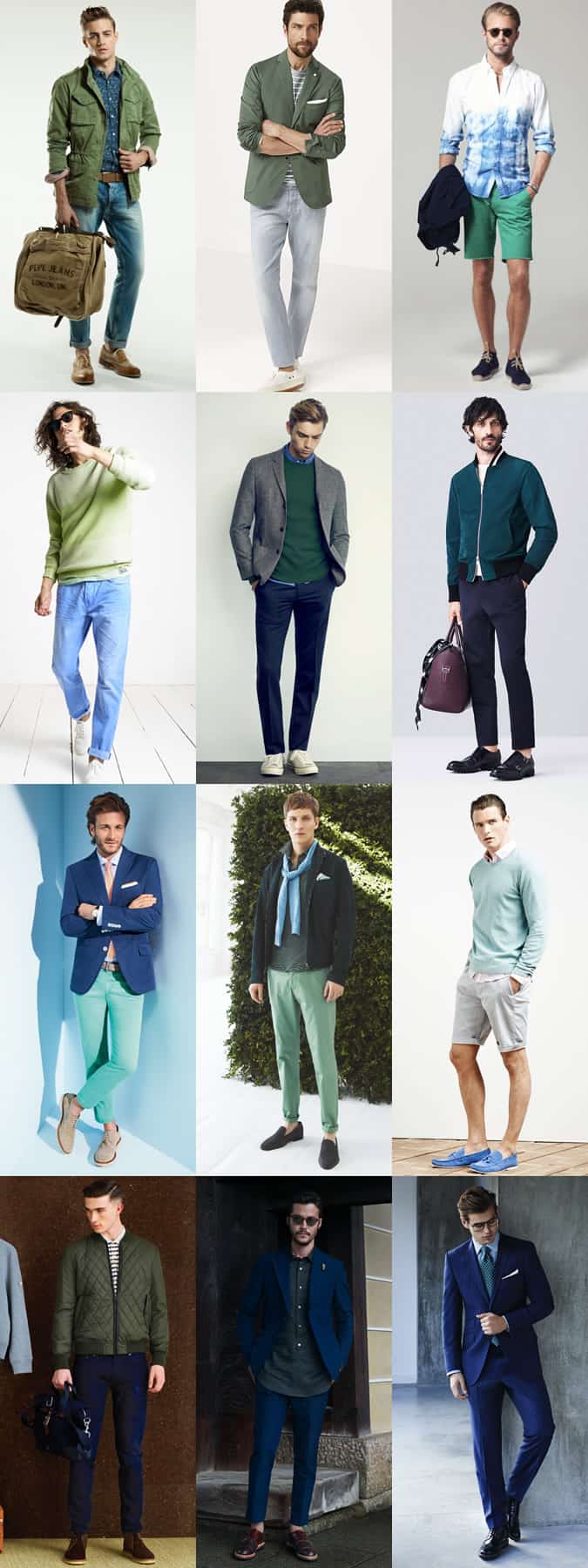 Xem trước xu hướng thời trang nam mùa xuân / hè 2015 4 Lookbook lấy cảm hứng từ trang phục mùa xuân / mùa hè màu xanh lam và xanh lá cây cho nam