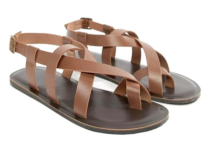 Asos design tan leather sandals