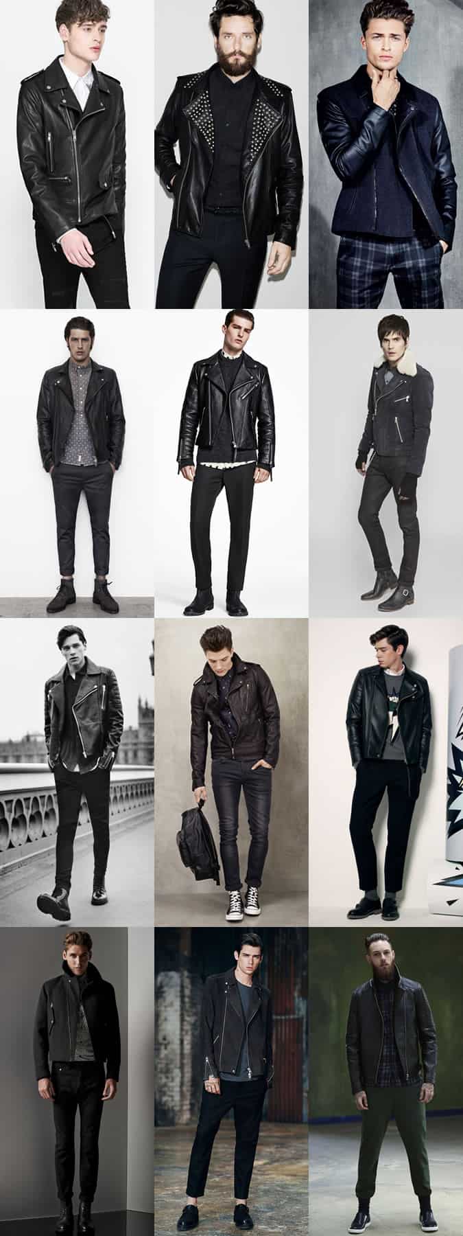 Áo khoác da nam biker lookbook outfit inspiration
