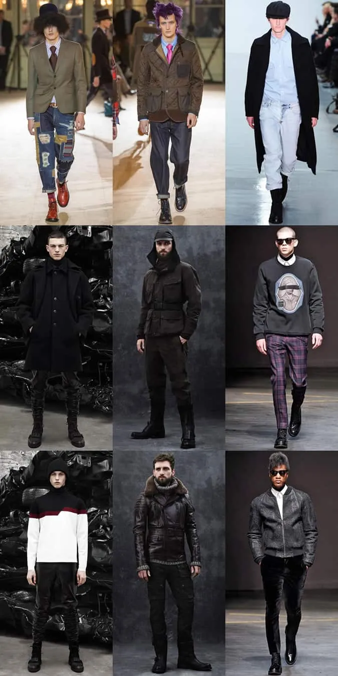 Giày cao cổ nam lấy cảm hứng từ punk trên đường băng aw14 menswear