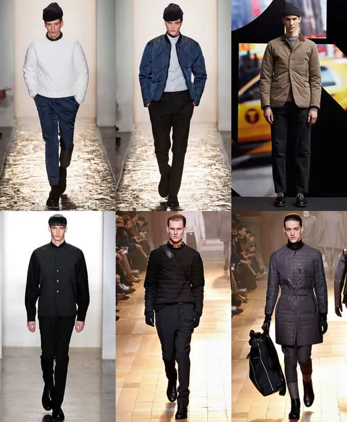 Quilting trên menswear aw13 runways - patrick ervell, dkny, tim coppens và lanvin