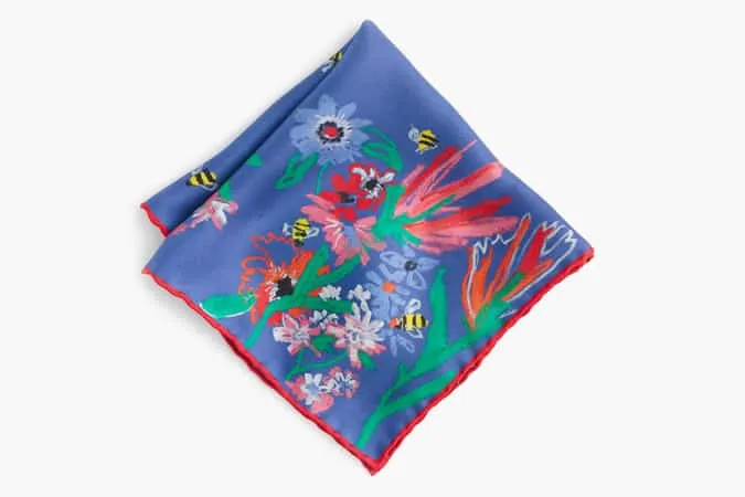 J. Crew x xerces society silk pocket square