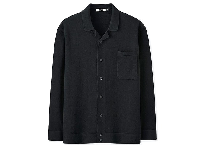 Men uniqlo u cotton cashmere blend knit shirt