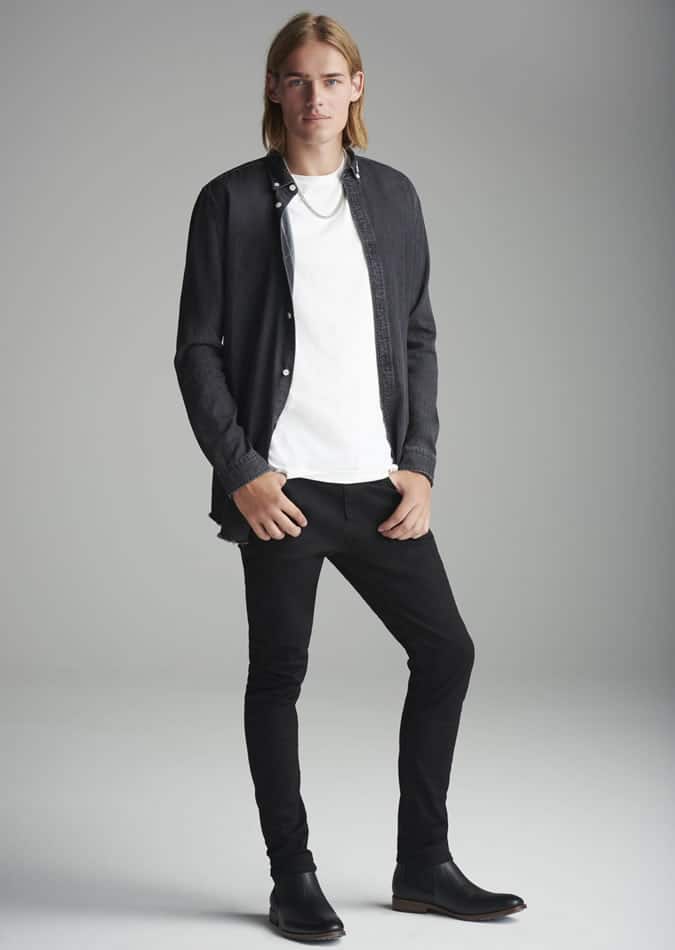 Áo denim nam River Island AW16