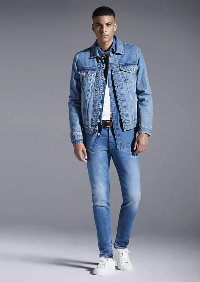 Áo denim nam river island aw16