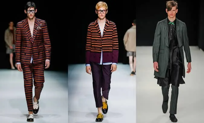 Sọc trên đường băng ss14 menswear tại e. Tautz và andrea pompilio