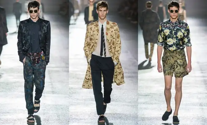 Những bông hoa sẫm màu trên đường băng ss14 tại driis van noten