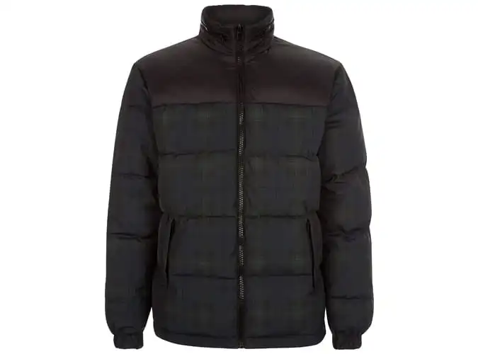 New look men plus size tartan puffer jacket