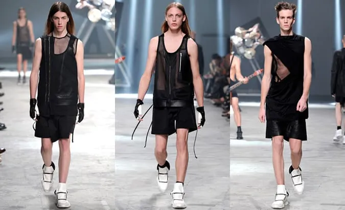 Vải & mảnh lưới dành cho nam trên đường băng ss14 rick owens