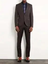 Topman charcoal skinny suit