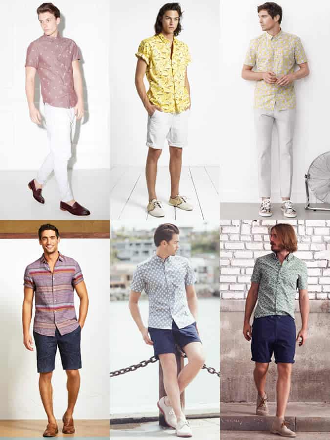 Bổ sung tủ quần áo dạng con nhộng: mùa hè cao điểm 2014 5 Áo sơ mi nam ngắn tay có hoa văn lookbook cảm hứng cho trang phục mùa hè