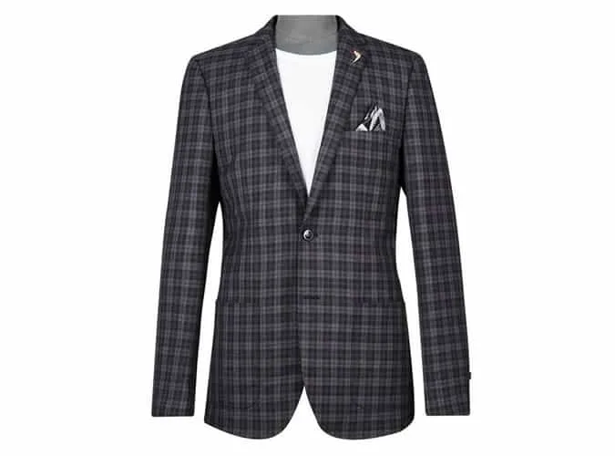 1904 brixham black check blazer