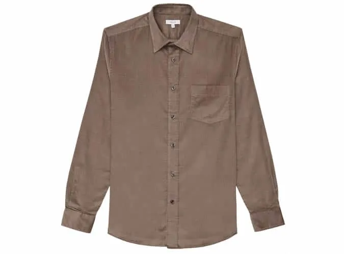 Racer corduroy shirt taupe