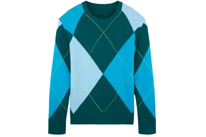 Grand argyle jumper màu xanh lá cây