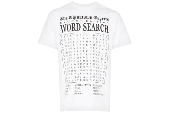 Chinatown market x browns wordsearch print t-shirt