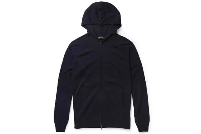 Loro pian portland zip up silk & cashmere blend hoodie