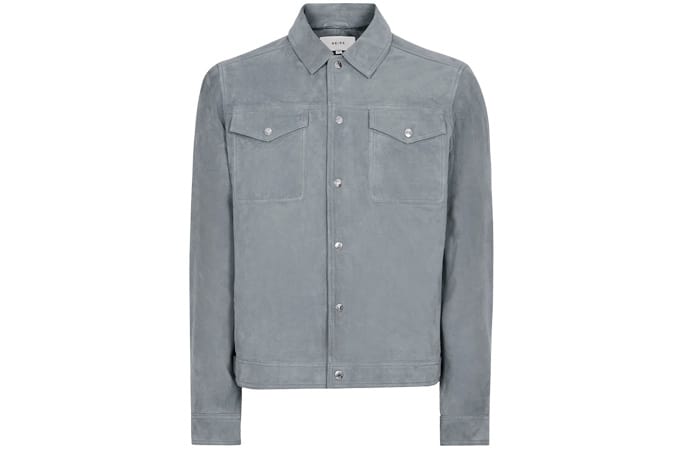 Reiss soft blue suede jacket