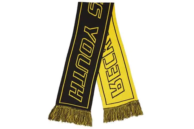 Asos knitted football scarf with slogan