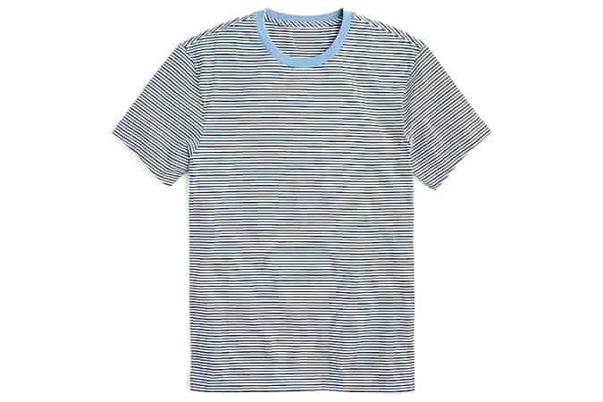 Trang phục nam mới tốt nhất để mua ngay bây giờ 14 Áo thun cổ bẻ màu xanh sọc xanh
