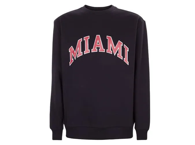 New look black miami printed sweatshirt front sweatshirt