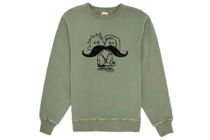 Garbstore x tsptr charlie brown mustache sweatshirt