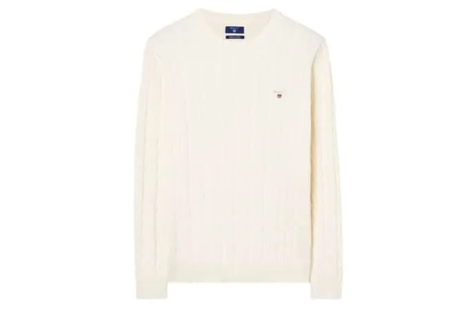 Gant cotton cable crewneck jumper