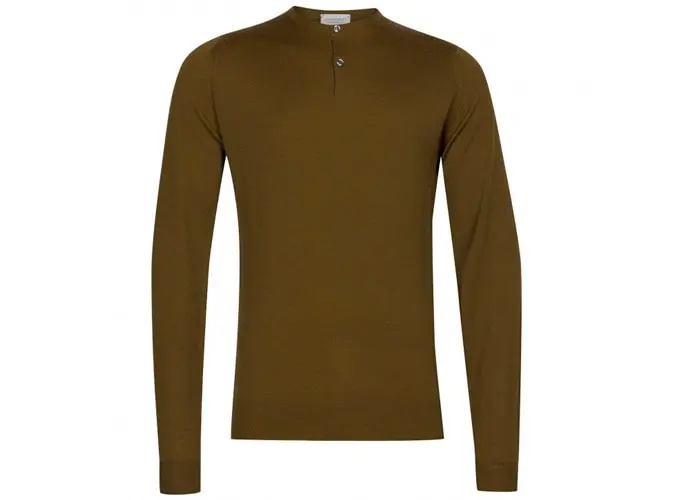 John smedley russet henley áo sơ mi