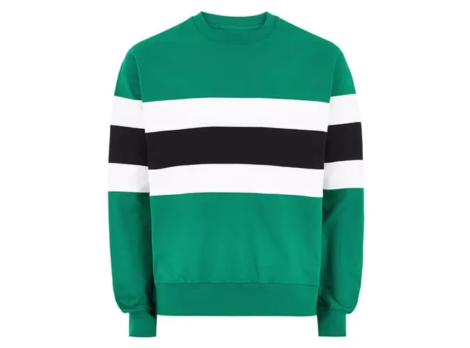 Topman teal green panel sweatshirt