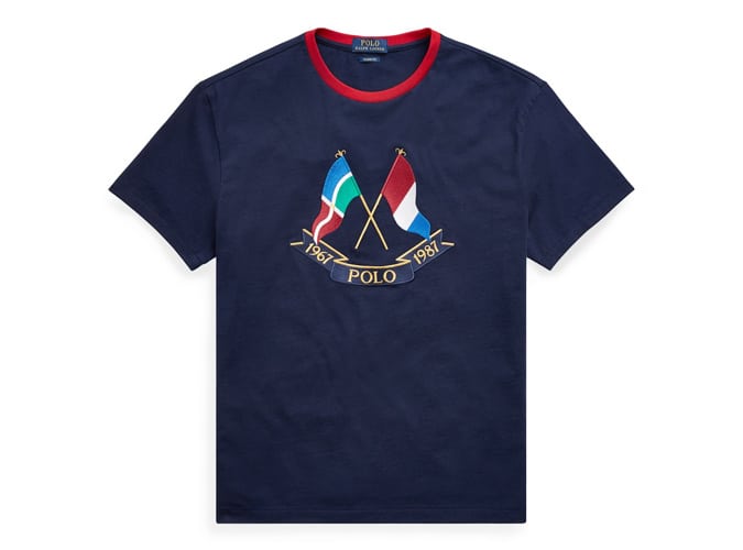 Áo thun thêu cờ ralph lauren