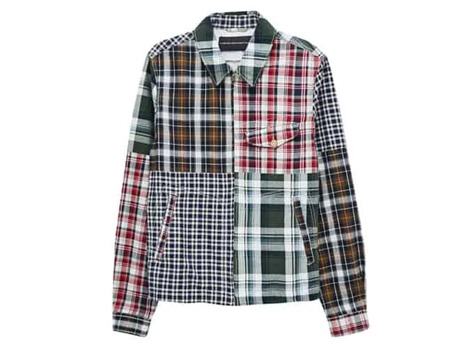 French connection giặt là oxford check harrington jacket