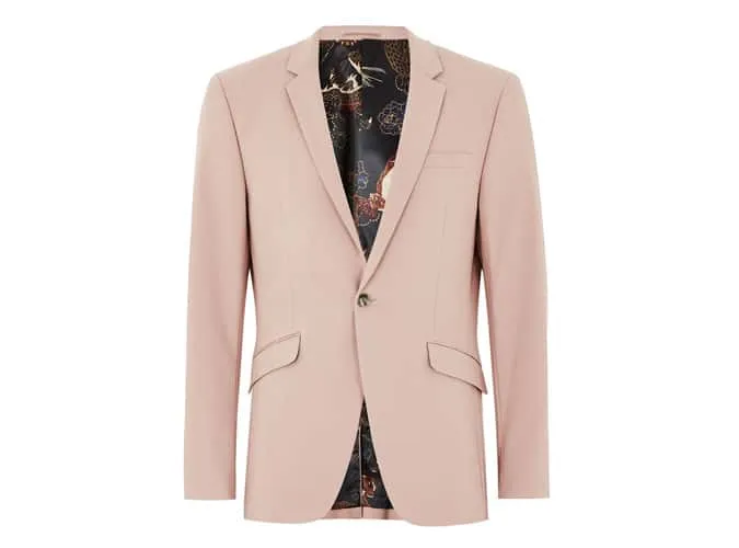 Topman dusty rose skinny suit jacket