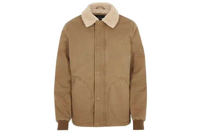 River island big and tall borg collar jacket