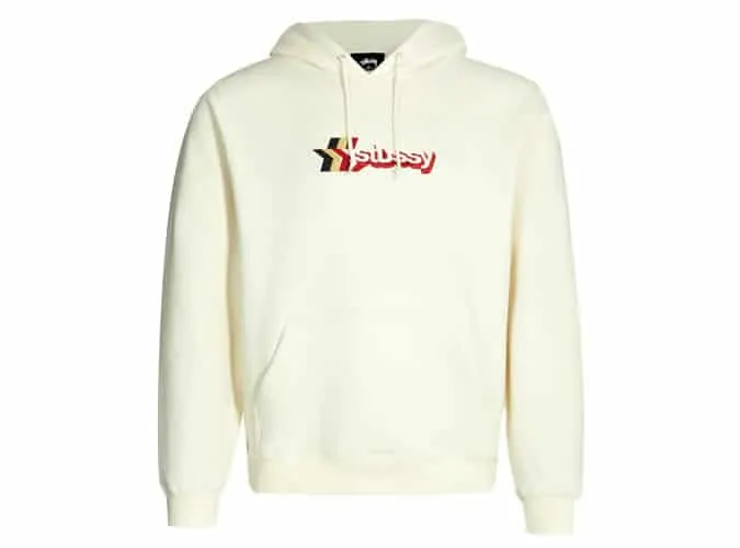 Stussy logo thêu cotton pha trộn hoody