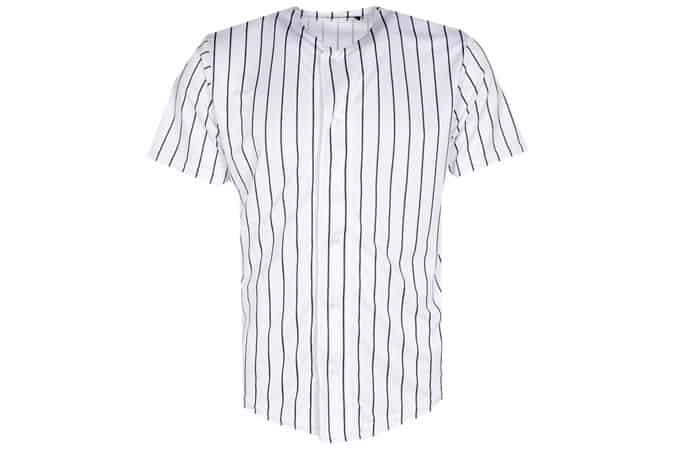 Áo sơ mi bóng chày boohoo man pinstripe