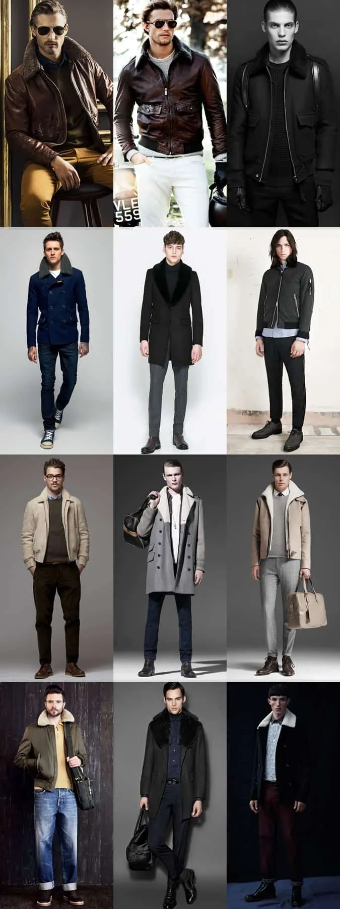 Lookbook áo khoác shearling, áo khoác, bốt và phụ kiện dành cho nam