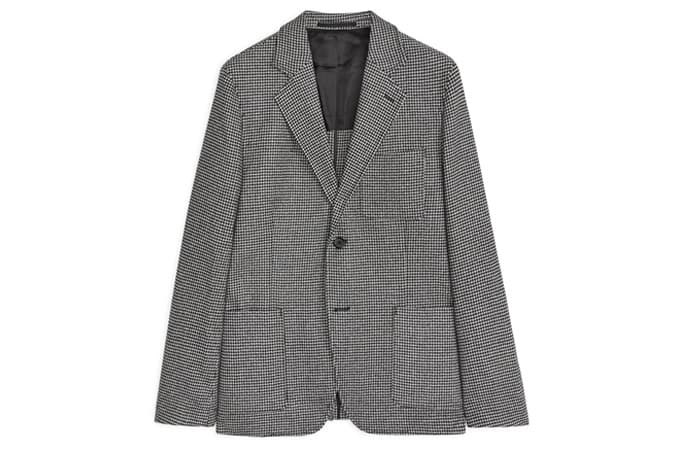 Houndstooth flannel blazer