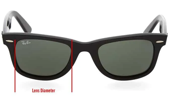 Đường kính ống kính của người đi đường ray-ban