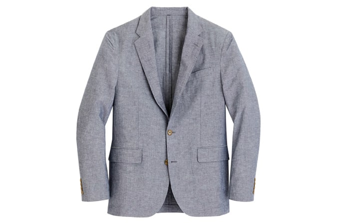 Áo khoác suit không cấu trúc vừa vặn kiểu cổ điển Ludlow bằng vải lanh cotton